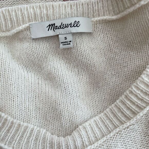 MADEWELL Fringe Jacquard Short Sleeve Sweater Size S - Picture 11 of 11
